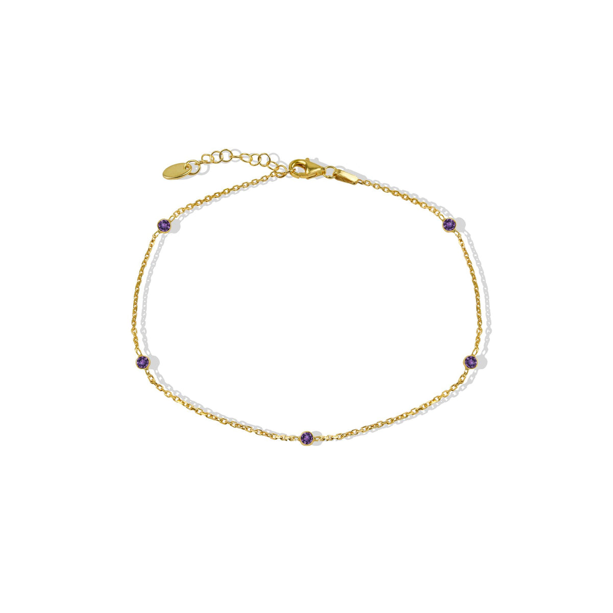 ARGENTO VIVO GOLD PLATED 925 STERLING SILVER ROPE CHAIN ANKLET