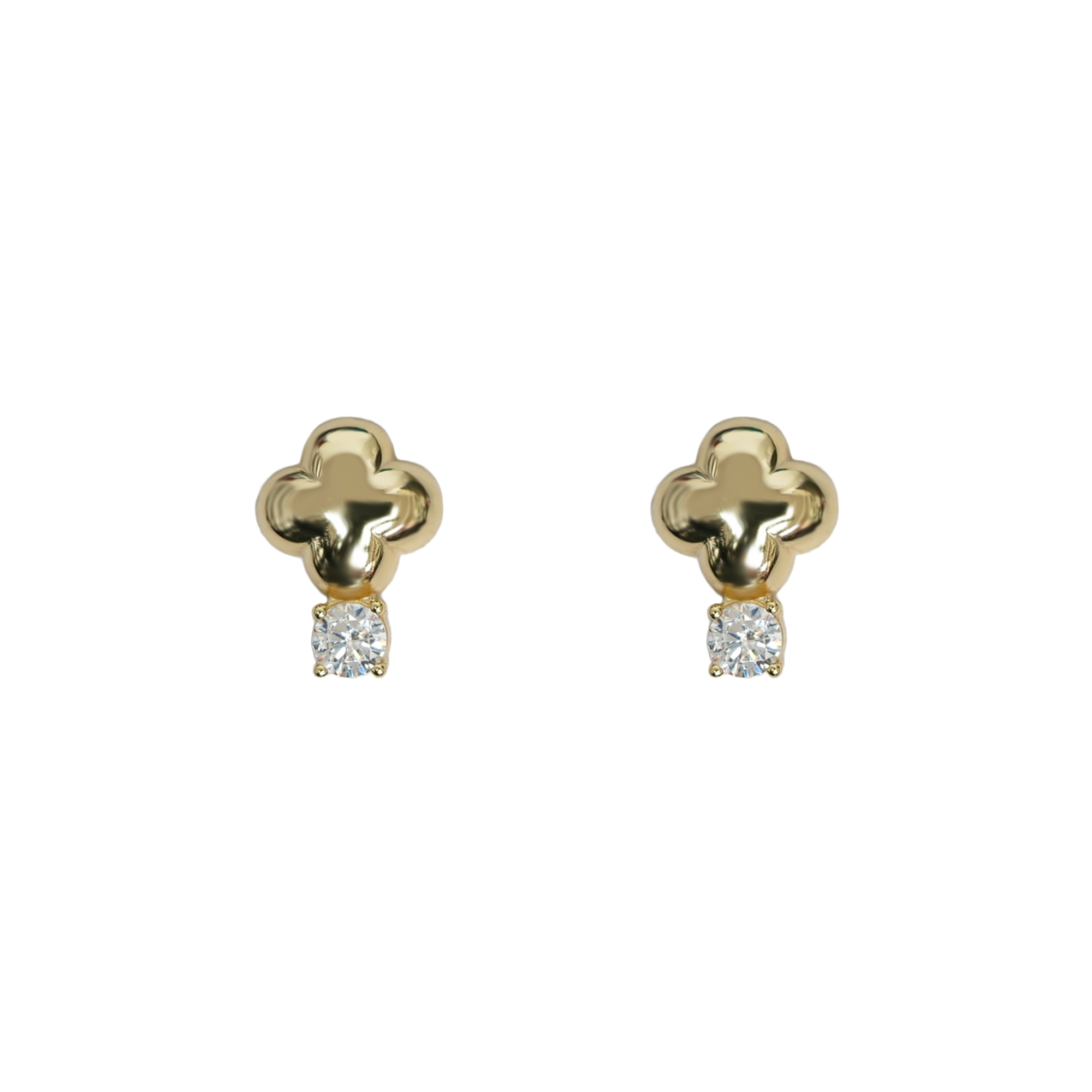 THE  CZ PUFFY CLOVER STUD