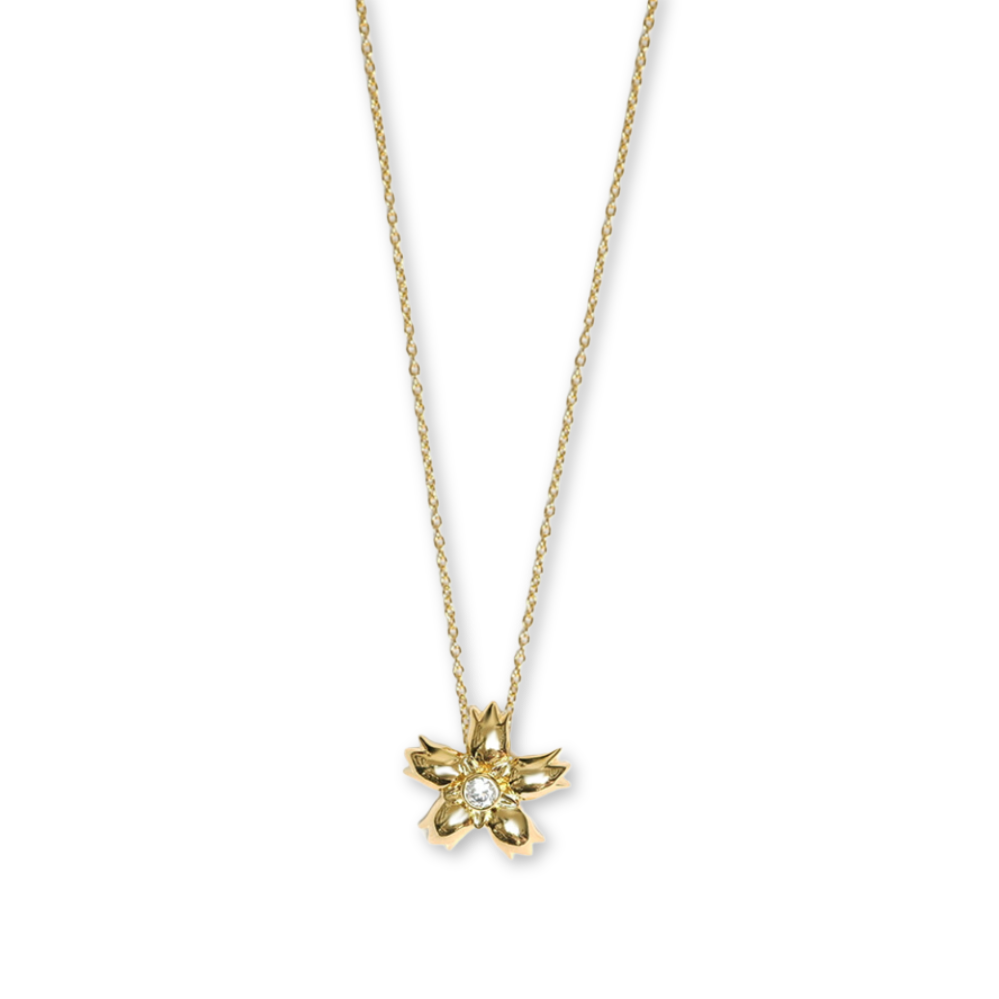 THE CZ FLOWER PENDANT NECKLACE