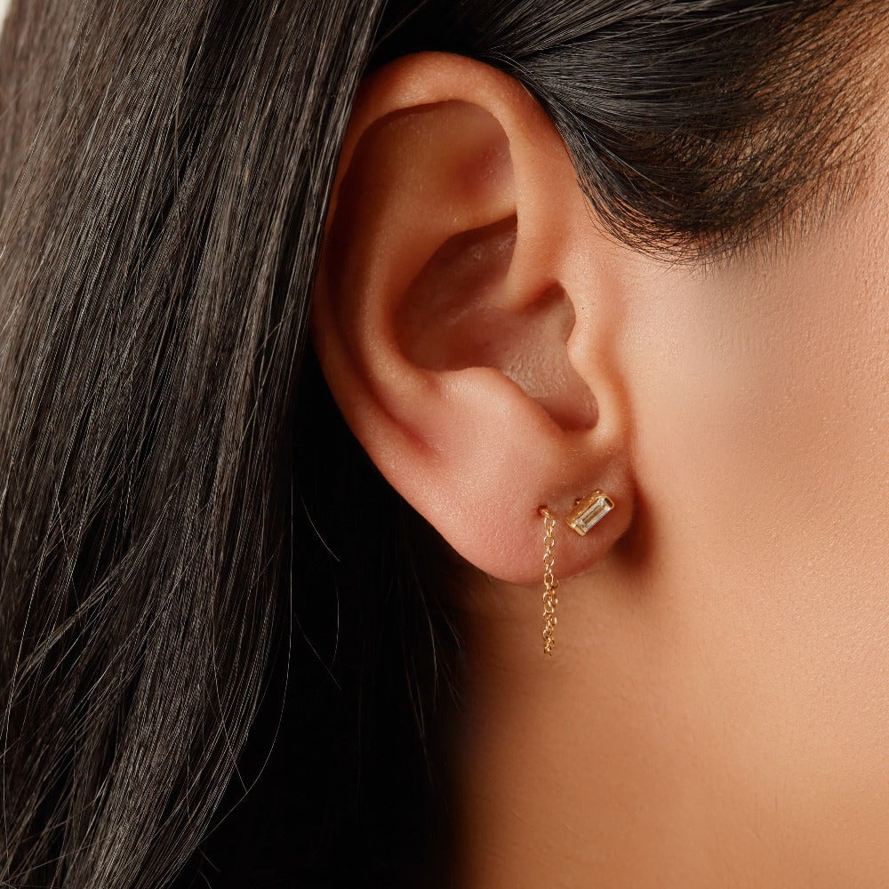 THE BAGUETTE THREADER EARRING