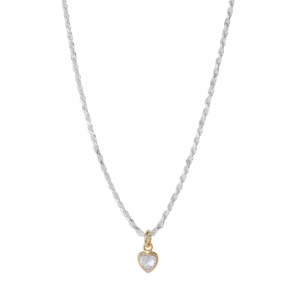 THE CZ HEART ROPE NECKLACE